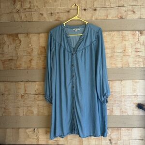 The Pioneer Woman Light Blue Denim Shirt Dress